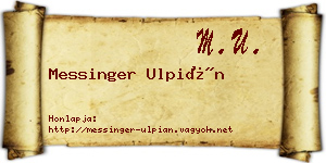 Messinger Ulpián névjegykártya