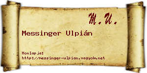 Messinger Ulpián névjegykártya